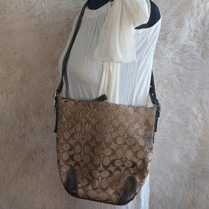 Coach C065-6076 Women's Brown Signature Canvas Crossbody Bag